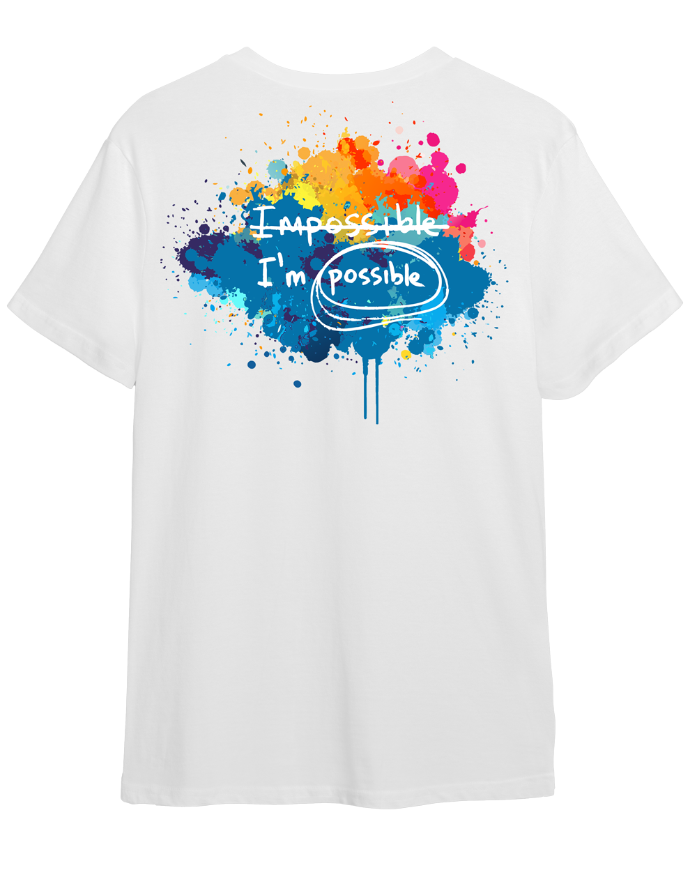 Color Splash Allwearness White Short-Sleeve Tee | Back